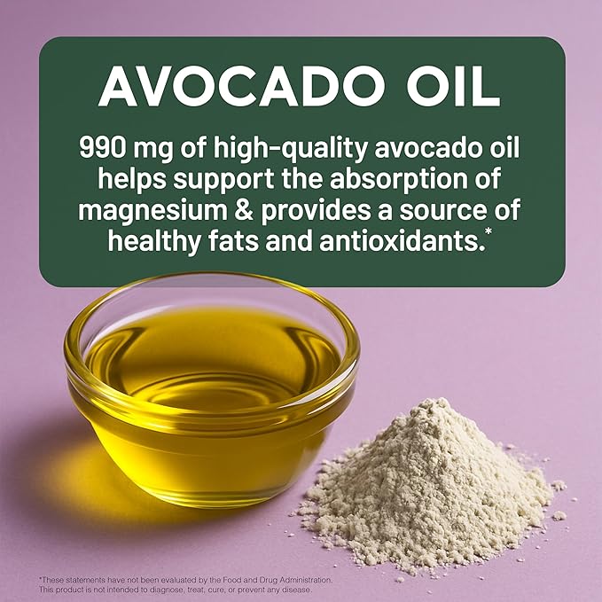 Smarter Nutrition Marine Magnesium Supplement 300mg - Naturally Sourced Clinically Tested Magnesium + Avocado Oil &amp AstraGin for High Absorption - Non-GMO (90 Count (Pack of 6))