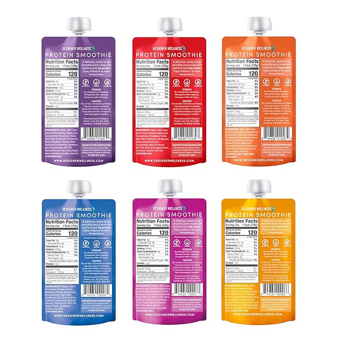 Designer Wellness Protein Smoothies Original Variety Pack &amp Super Fruits Variety Pack Bundle