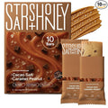 Stars + Honey Protein Bars- Cacao Salt Caramel Peanut15g Protein 2g Sugar w/ Collagen Keto Friendly Snack - Gluten Dairy &amp Soy Free - High-Protein Snacks for Energy &amp Recovery-10 pack