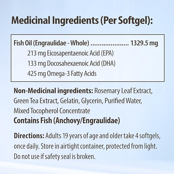 Regular Strength Omega 3 Supplements Fish Oil Omega 3 with EPA &amp DHA Supplement Wild Caught Fish Oil Capsules Omega3 Supplements Without Fishy Aftertaste 120 Softgels