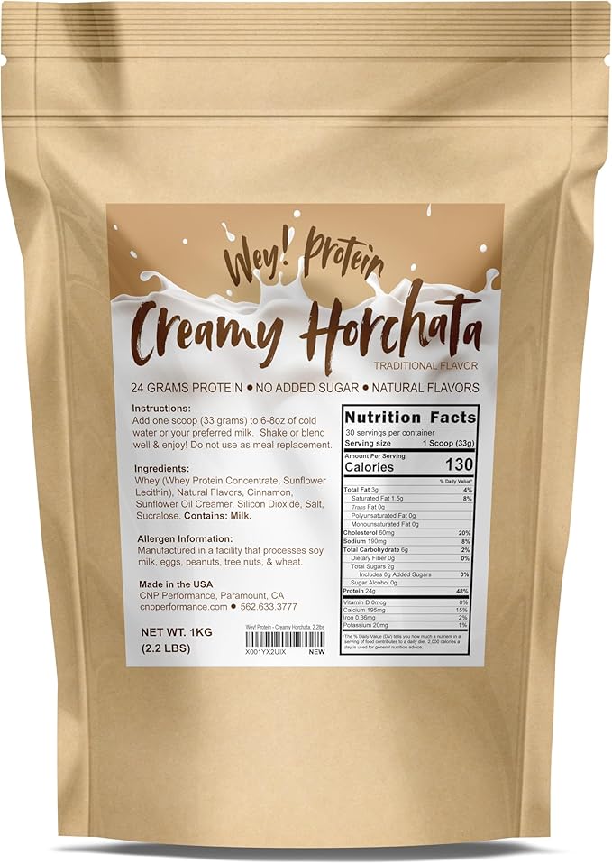 Horchata - Whey Protein Traditional Mexican Flavor Sugar-Free Gluten-Free 23g Protein Made in USA (30 Servings 2.2lbs)