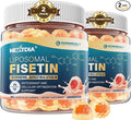 Liposomal Fisetin Complex Gummies - Healthy Aging &amp Cellular Renewal Support - 98% Purity Fisetin Supplement w/Trans-Resveratrol Quercetin Luteolin Vitamin C &amp E 1-A-Day Vegan 120 Serving