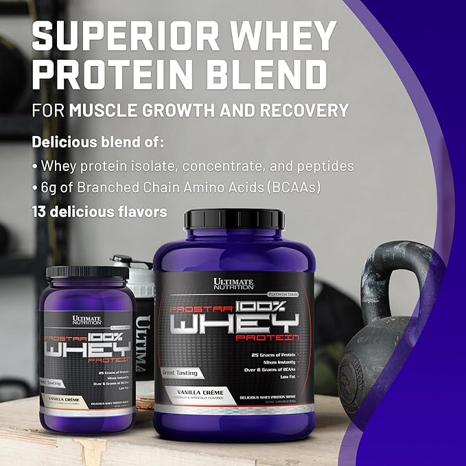Ultimate Nutrition Prostar Whey Protein Powder Isolate Vanilla - Low Carb High Protein Powder Shake for Muscle Gain &amp Recovery - Low Sodium Low-Fat &amp Keto Friendly - 2 lbs Tub