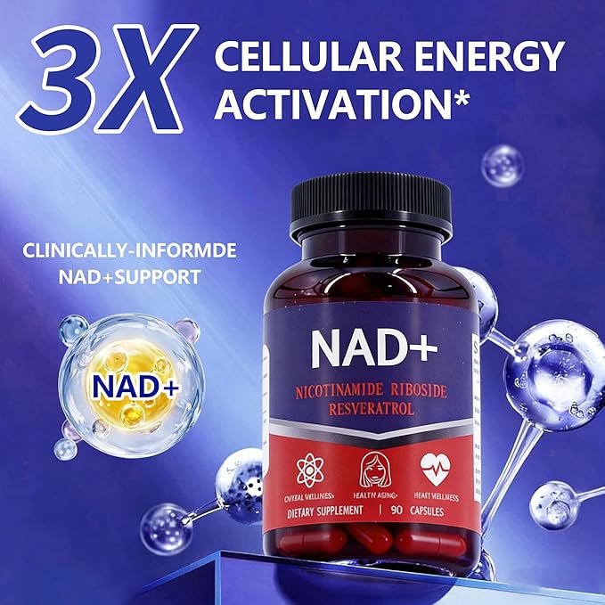 NAD Supplement 1500mg - Liposomal NAD+ Supplement with Resveratrol NAD Plus Boosting - Support Cellular Health Stamina &amp Healthy Aging - Ultra Strength Capsules