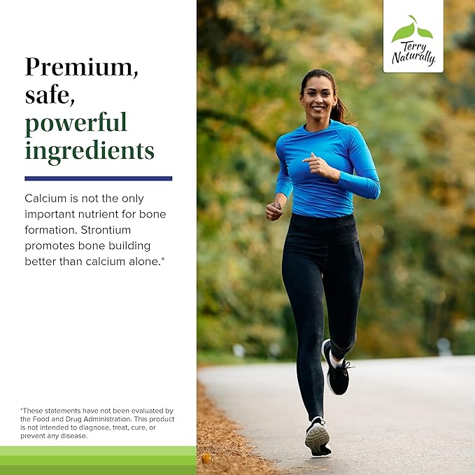 Terry Naturally Strontium - Bone Health &amp Strength Support Supplement - Supplement with Vegan Capsules - with Strontium Citrate for Superior Absorption - 60 Capsules (Pack of 2)