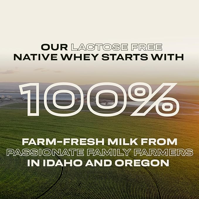 100% Whey Native Protein Powder French Vanilla 2 lb Made from Farm Fresh Milk No Artificial Flavors or Preservatives for Muscle Health and Recovery Lactose Free