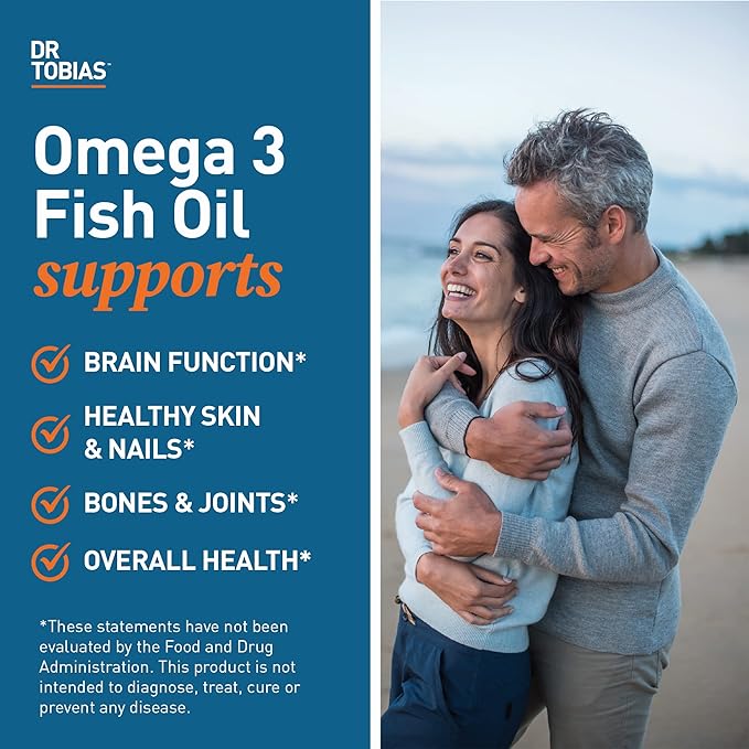 Dr. Tobias Omega 3 Fish Oil 2000mg and Turmeric Curcumin 95% Curcuminoids Promotes Overall Health with Antioxidant Support