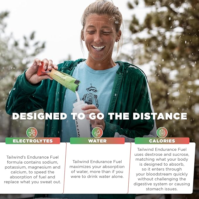 Tailwind Nutrition Endurance Fuel Carbohydrate &amp Electrolyte Sports Drink Mix Powder Gluten-Free Vegan Dauwaltermelon 30 Servings