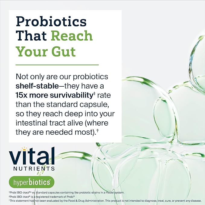 Hyperbiotics Vital Nutrients Prebiotic and Probiotic for Women and Men | 60 Billion CFU | Pre and Probiotics Supports Digestive Health Constipation Diarrhea Gas &amp Bloating | 60 Vegan Capsules