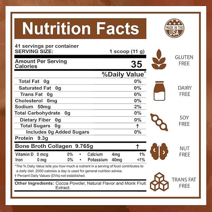 Zammex Bone Broth Protein Powder Chocolate+Vanilla Flavor