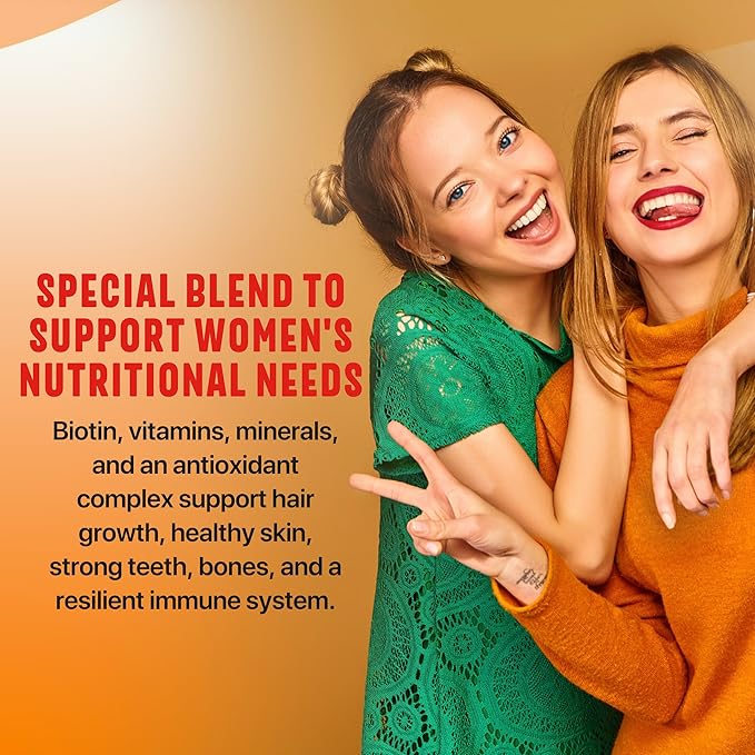100% Pure Womens Multivitamin for Hair Growth + Complete Vitamins for Women – Biotin Zinc Antioxidants – Supports Skin Energy Immune Health – Made in USA – 60 Capsules (Pack of 2)