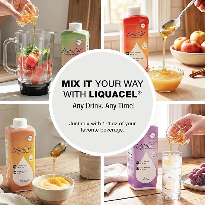 LiquaCel Concentrated Liquid Protein Watermelon Flavor Ready-to-Drink 16g Hydrolyzed Collagen Protein and 2.5g Arginine Per 1oz Serving Sugar &amp Gluten Free 32 fl oz Bottle