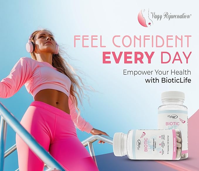Vagy Rejuvenation BioticLife Probiotic for Women – Probiotics for Vaginal Digestive &amp Urinary Health – Supplement with Prebiotics &amp Cranberry Extract – 60 Capsules