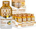 Focus Factor Extra Strength Focus + Energy Shots - 12 x 2oz Bottles (Pineapple Paradise Flavor) - Powered by Nootropics with Caffeine L-Theanine Ginkgo Bacopa L-Tyrosine Alpha GPC