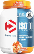 Dymatize ISO100 Whey Protein Powder Isolate Salted Caramel 25g of Protein 5.5g BCAAs Less Than 120 Cal. Gluten Free 1g Fat 1g Sugar 2g Carb (20 Servings)
