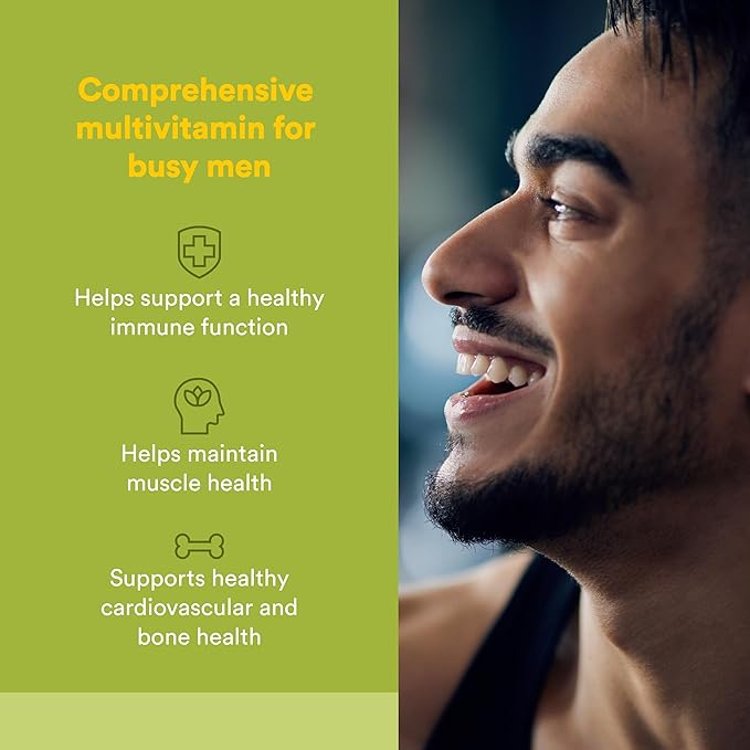 Natural Factors Whole Earth &amp Sea Men's Multivitamin &amp Mineral - Daily Health Supplement for Men Under 50 - Vegan Non-GMO &amp Gluten-Free - 120 Tablets (60 Servings)