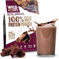 WILD SOCIETY - Premium 100% Grass Fed Whey Protein Powder + Superfood Mushrooms &amp Adaptogens - 25g Protein Clean Protein Powder 0 Added Sugar Non GMO Gluten Free - Dutch Chocolate - 17.9 oz