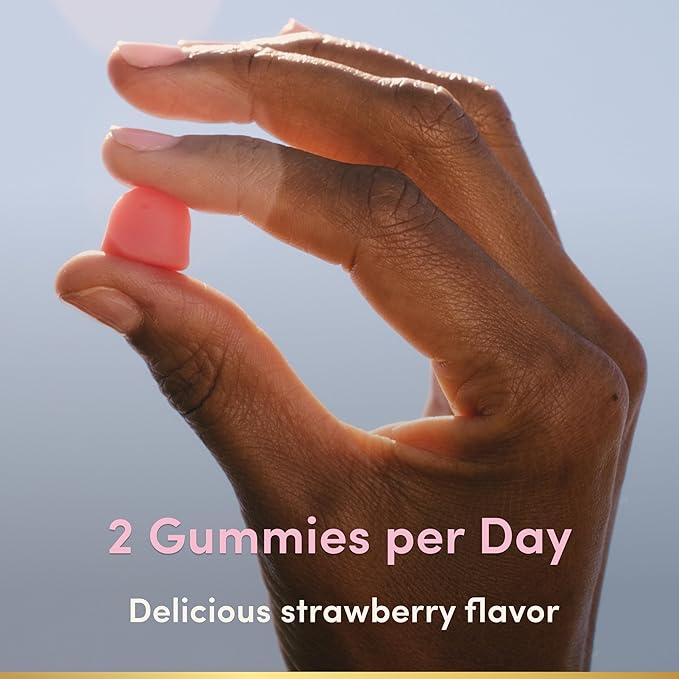 Nature's Bounty Optimal Solutions Hair Skin and Nails Pectin Gummies 2500 mcg Biotin Per Serving No Stick Gummy Vegetarian Formula Strawberry Flavor 200 count 100 Total Servings