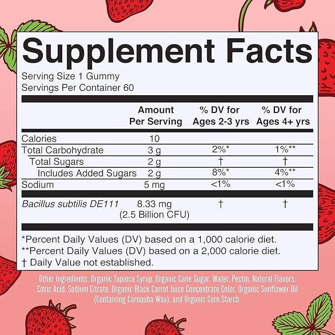 MaryRuth Organics Multivitamin and Probiotic Gummies (Strawberry) for Kids | Clean Label Project Verified® | Vitamins for Gut Health Immunity &amp Overall Wellness | Vegan Non-GMO Gluten Free