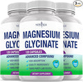 Magnesium Glycinate 500mg | 90mg Elemental Magnesium Supplement- High Absorption Non Buffered Non-GMO &amp No Gluten - Muscle &amp Bone Health - 360 Vegan Capsules