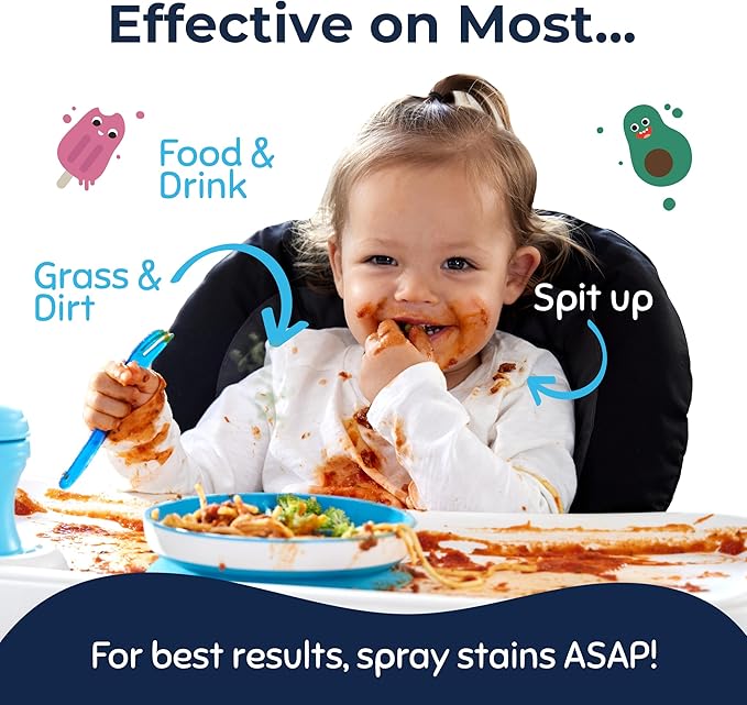 Miss Mouth's Messy Eater Stain Treater Spray - 16oz Stain Remover - Newborn &amp Baby Essentials - No Dry Cleaning Food Grease Coffee Off Laundry Underwear Fabric