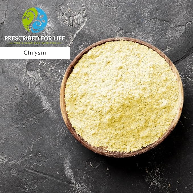 Prescribed For Life Chrysin Powder 98% High Purity Powder Natural Flavonoid Supplements Vegan Gluten Free Non GMO (12oz / 340g)
