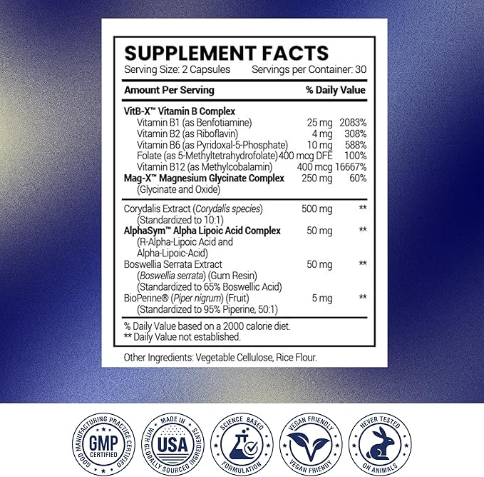 Research Verified Sciatimax – Sciatica &amp Nerve Support with B Vitamins Magnesium Corydalis Boswellia &amp Alpha Lipoic Acid – 60 Vegan Capsules - Pack of 6