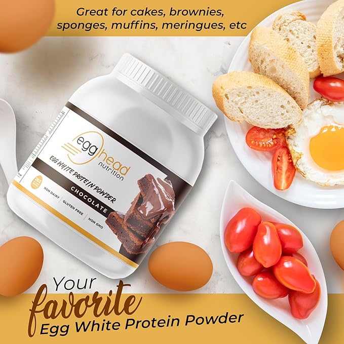 Egghead Nutrition - Egg White Protein - 24 G (Grams) 3.3 Pound Non Dairy Gluten Free Non GMO Made in The USA (Chocolate)
