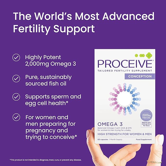 Proceive Max Tailored Fertility Supplements for Women Bundle - Womens Pre-Conception Vitamins &amp Minerals for Pre Pregnancy Support and Prenatal Omega 3 Fish Oil Supplement