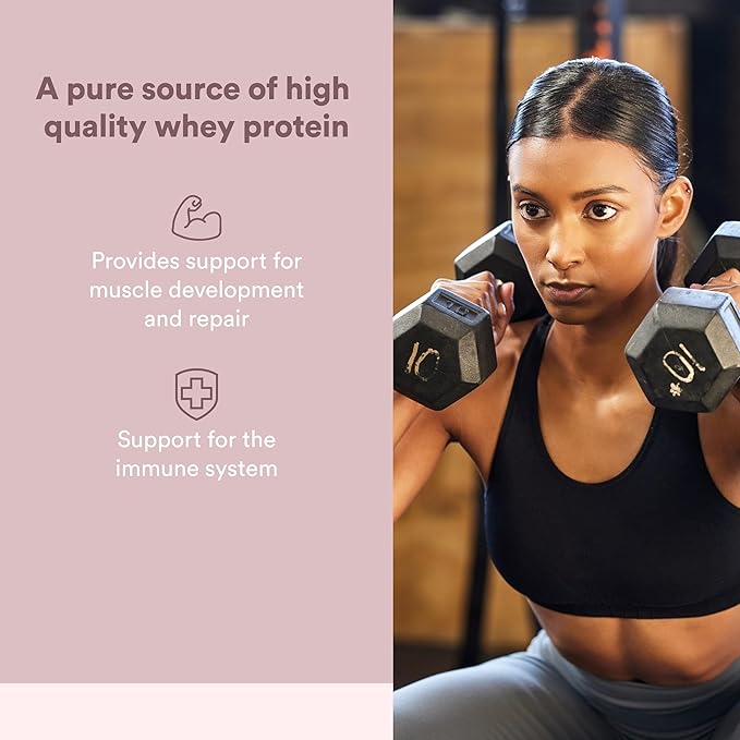 Natural Factors Whey Factors Grass Fed Whey Protein Concentrate Aids Muscle Development and Immune Health Double Chocolate 12 Oz