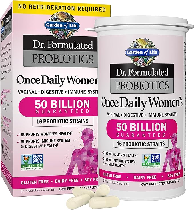 Garden of Life Dr. Formulated Probiotics Platinum Series Restore 200 Billion &amp Dr. Formulated Women's Probiotics Once Daily 16 Strains 50 Billion 30 Capsules