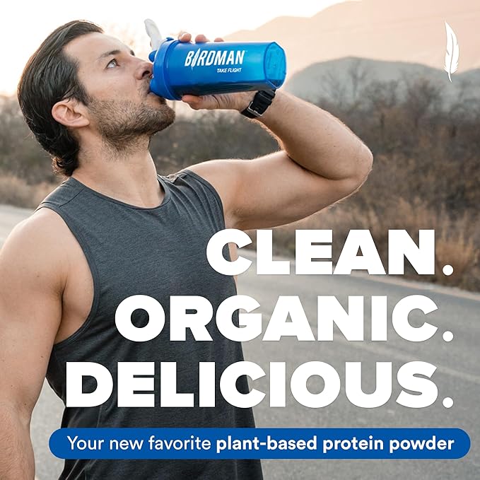 BIRDMAN Falcon Vegan Protein Powder Organic Stevia &amp Sugar Free Plant Based Low Carb Dairy Free Keto Non Whey Probiotic Pea Protein | Combo Pack: Vanilla &amp Chocolate Flavors - 40 Servi