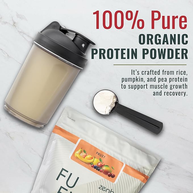 Fuel Vegan Protein Powder Fruit Flavor - 21g of Protein Each Serving Delicious Plant-Based Blend for Muscle Growth Crafted from Pea with Vegan D3 No Artificial Flavors Gluten-Free