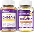 Omega 3 Gummies 2 Pack + 1 Pack Turmeric Gummies with Ginger