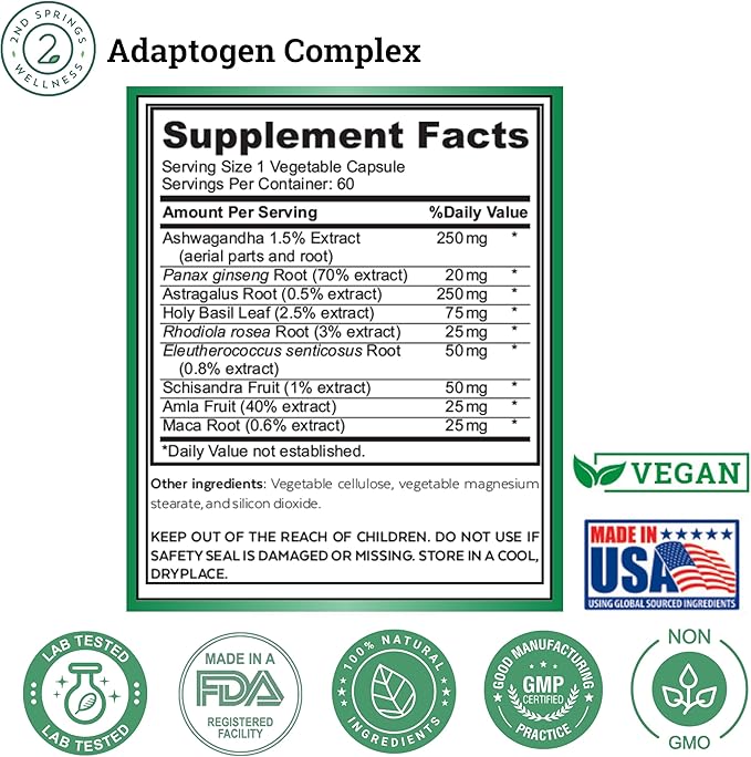 Brain Longevity Stack - ALA &amp ALC Complex + Adaptogen Complex + 7 Mushroom Complex + Brain Support + Magnesium Bisglycinate Bundle | Energy Focus Stress Support Immunity Cognitive Function
