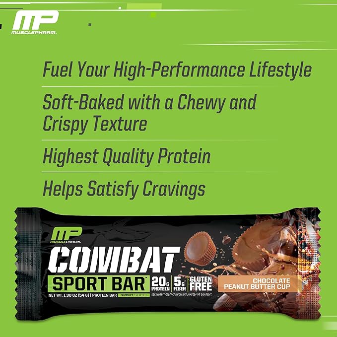 Muscle Pharm Combat Protein 4lb Chocolate Milk and Combat Chocolate Peanut Butter Sport Bars