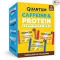 Quantum Energy Square - Peanut Butter Dark Chocolate Chocolate Chip Cookie Dough Caffe Mocha Almond Chip - Variety 12-Pack - 4 Bars Each