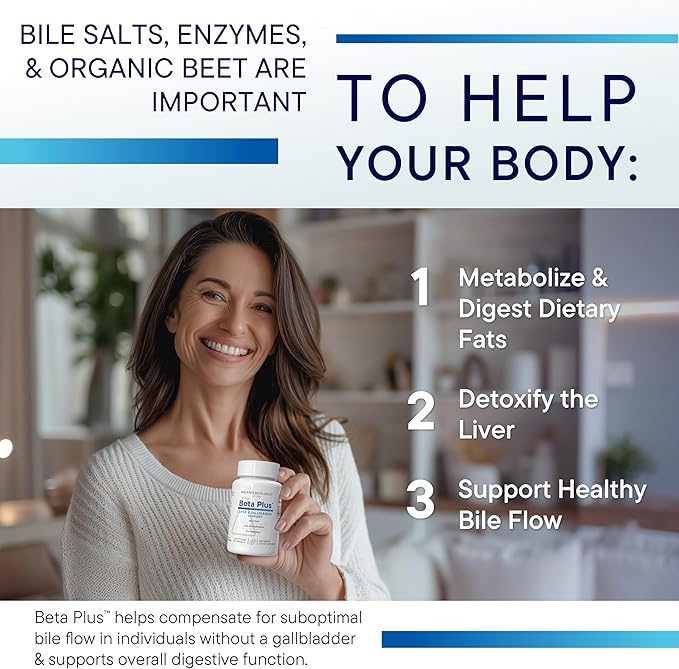 Biotics Research Beta-Plus™ Nutritional Ox Bile Salts Digestive Enzymes Supplement for Bile Production for No Gallbladder-Supports Overall Liver Function Aids Fat Digestion Supplies Betaine 90 Tabs