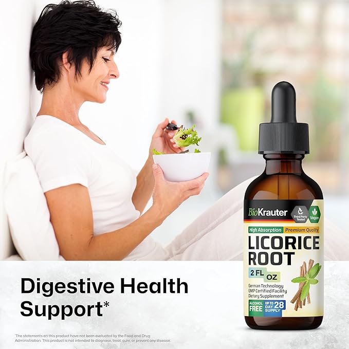 BIO KRAUTER Inulin 100 Capsules &amp Licorice Root Tincture 2 Fl. Oz.