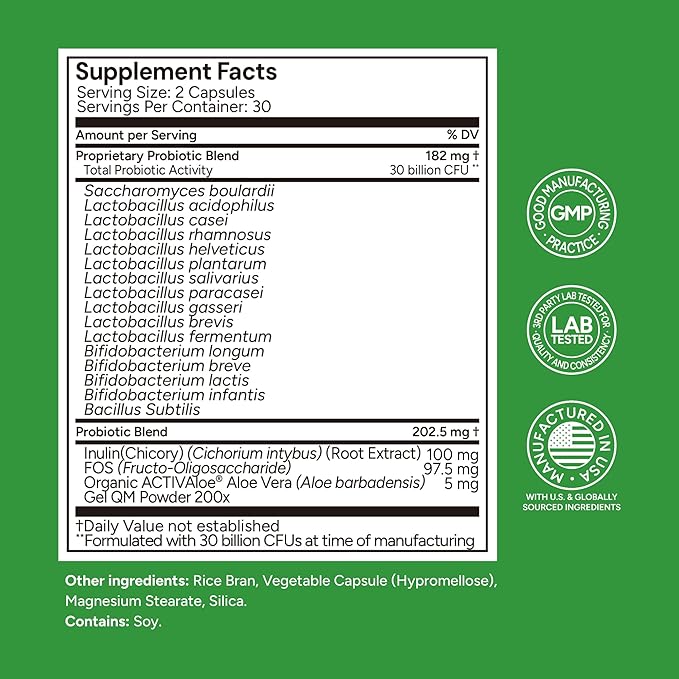 Univera Probiotics for Women Probiotics and Prebiotics 30 Billion CFUs with Organic Aloe Vera -14 Strains Digestive Enzymes for Adults - Vegan AloeBiotics 60ct.