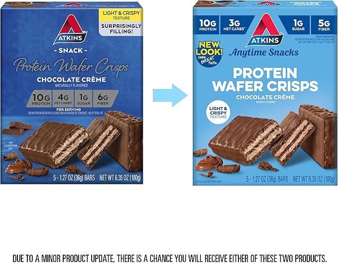 Atkins Iced Coffee Vanilla Latte Protein Shake 15g Protein 4g Net Carb Keto Friendly &amp Chocolate Crème Protein Wafer Crisps 10g Protein 4g Net Carb 5 Count