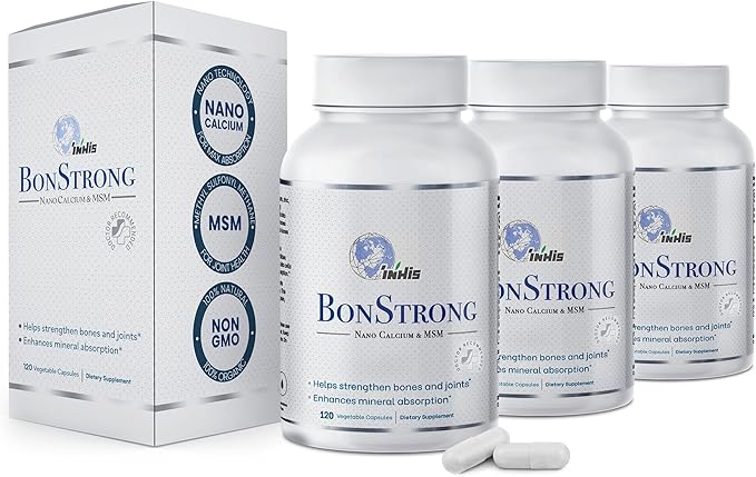 Nano Calcium Supplements for Bone Health 3X 120 Capsules with MSM Made in USA-Calcium Supplements Women Vitamin D3 with Calcium Supplement for Men Bone Support Vitamins for Bones and Joints