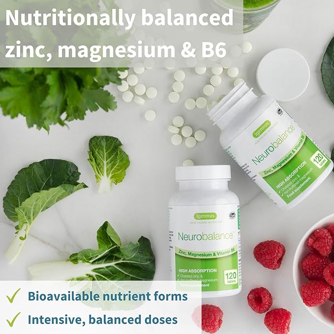 Longvida Curcumin 500mg + Neurobalance High Absorption Zinc Magnesium B6 Vegan Bundle Ultra Bioavailable Curcumin with Chelated Zinc Picolinate 24mg Oxide-Free Magnesium by Igennus