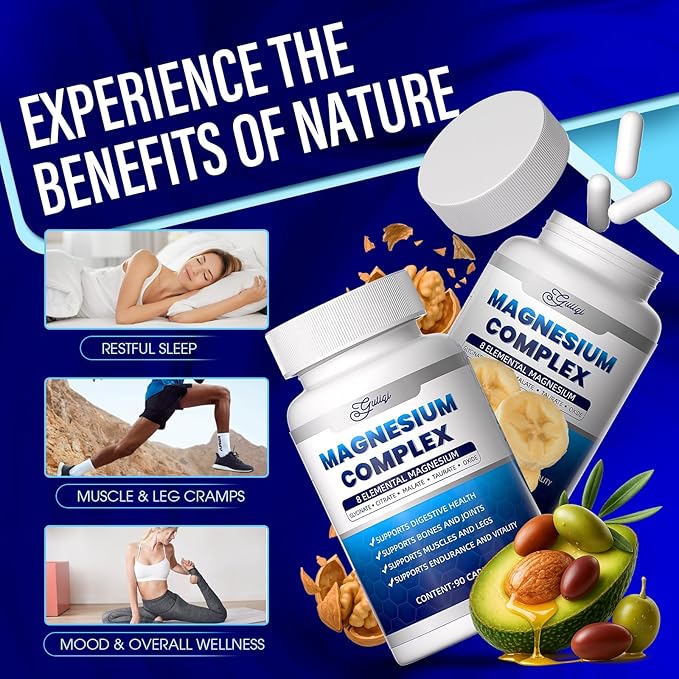 8-in-1 Magnesium Complex Supplement - 1000mg | High Absorption | Vegan Non-GMO | 90 Capsules (2)