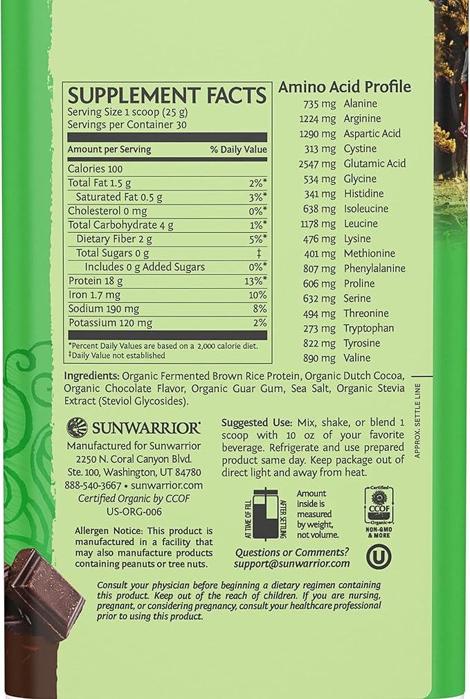 Sunwarrior Brown Rice Protein Powder Plant-Based | Chocolate 30 Servings &amp Creatine Monohydrate Powder | Micronized Unflavored 60 Servings