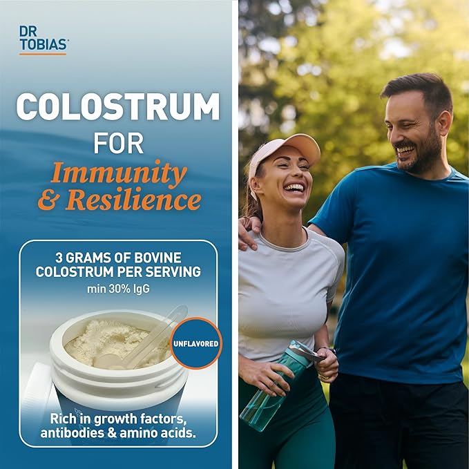 Dr. Tobias Deep Immune Probiotics &amp Prebiotics and Colostrum Powder - Supports Digestive Health Gut Health and Immune Function