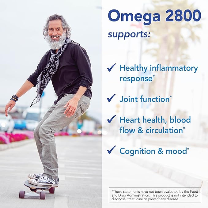 Patient One Omega 2800 Liquid | Supplement to Support Heart Cognitive and Joint Health* | High-Potency Omega-3 Fish Oil | Lemon Flavor | 5 fl oz