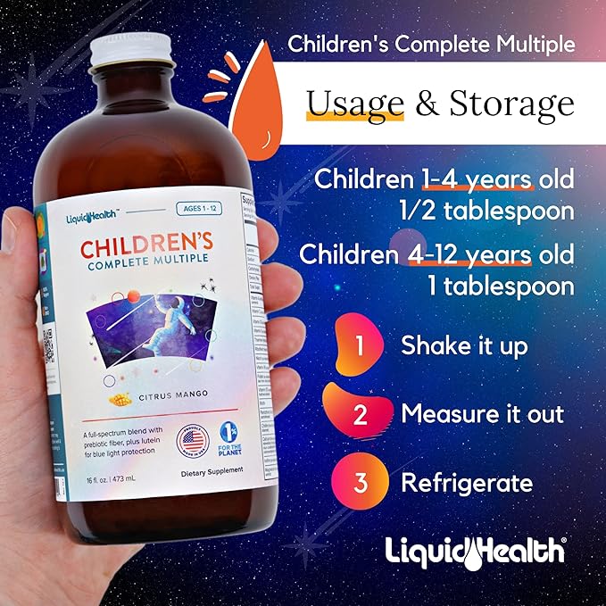 LIQUIDHEALTH Children Multivitamins Complete Multi for Kids and Calcium with Magnesium Joint Support Supplement Bundle
