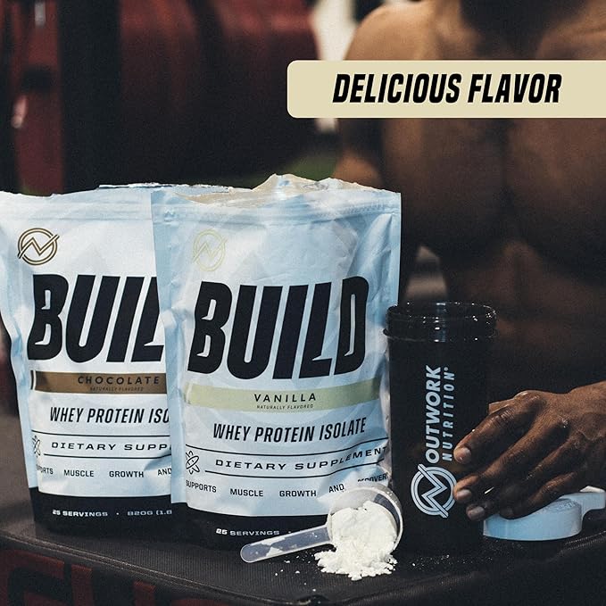 Outwork Nutrition Whey Isolate Protein Powder - Accelerates Muscle Building &amp Recovery - Low Lactose Gluten-Free - Post Workout Supplement - Enhanced Protein Synthesis Vanilla 1.6lbs