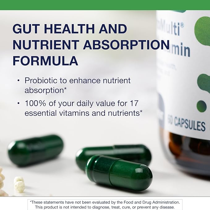 Metagenics UltraFlora Probiotic + Multivitamin - All-in-One Daily Gut Health &amp Digestive Balance Support* - Clinically Tested Probiotic Blend with 17 Essential Nutrients - Gluten-Free - 30 Capsule